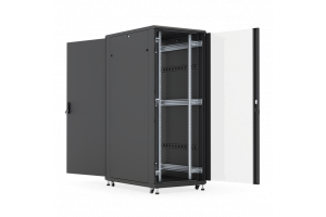 Шкаф напольный ТXQ 22U, со стеклянной и металлической дверьми, IP30, черный