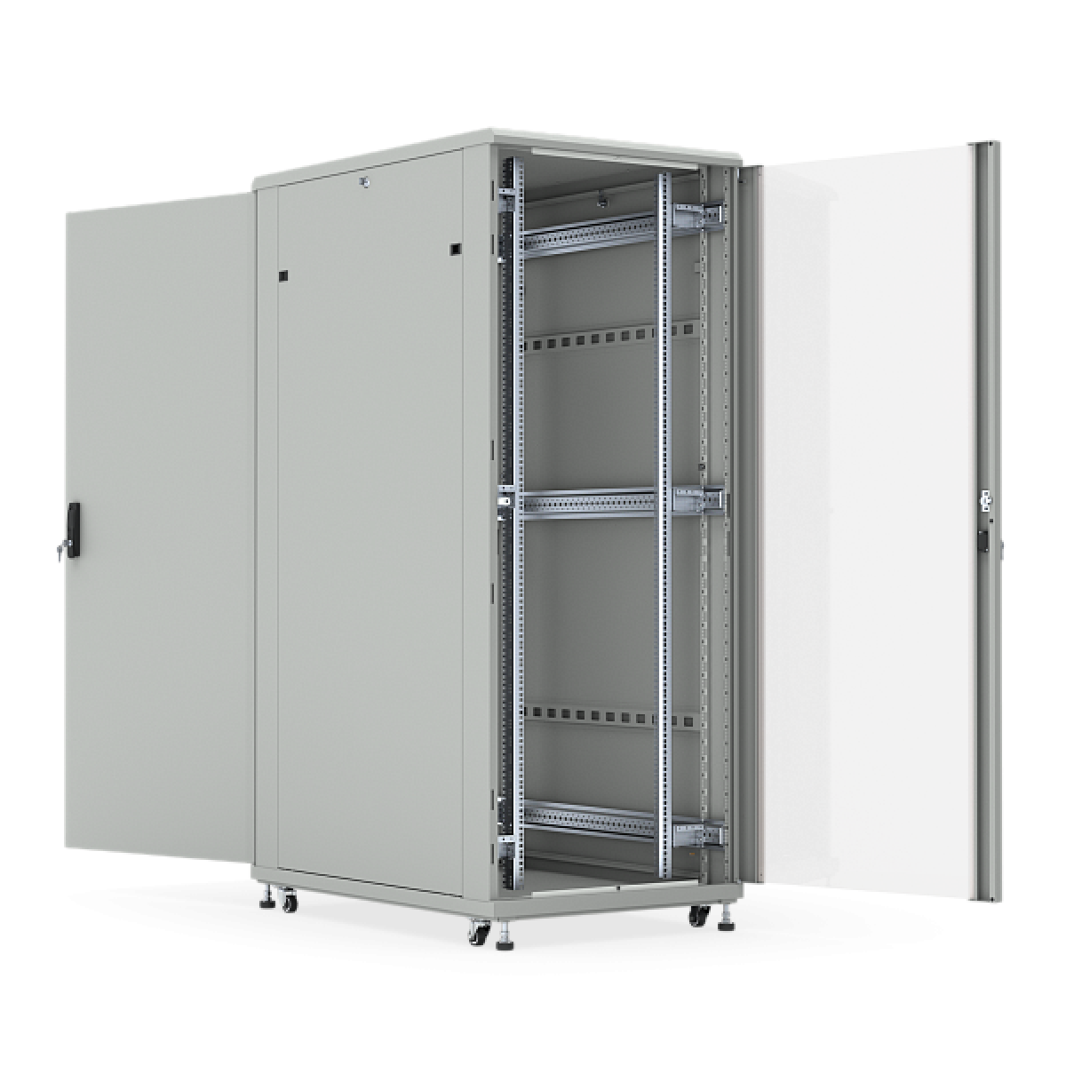 Шкаф напольный ТXQ 37U, со стеклянной и металлической дверьми, IP30, серый