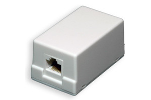 Розетка компьютерная внешняя 1хRJ45, неэкран, cat.5е, 110/Krone тип (Dual IDC) белая