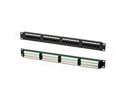 Патч-панель UTP, 19", 24 порта RJ45, cat.5е, 1U, Dual Type, "L"