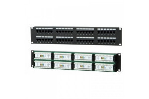 Патч-панель UTP, 19", 48 портов RJ45, cat.5е, 2U, Dual Type, "L"