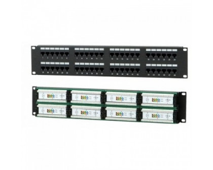 Патч-панель UTP, 19", 48 портов RJ45, cat.5е, 2U, Dual Type, "L"