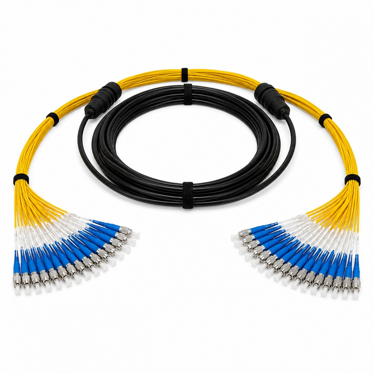Сборка кабельная 4pc, ST/UPC-ST/UPC 9/125мкм, длина 30м, вывод 0.4м, буфер 3мм (FO-D-IN/OUT-9-4-LSZH) в бухте.