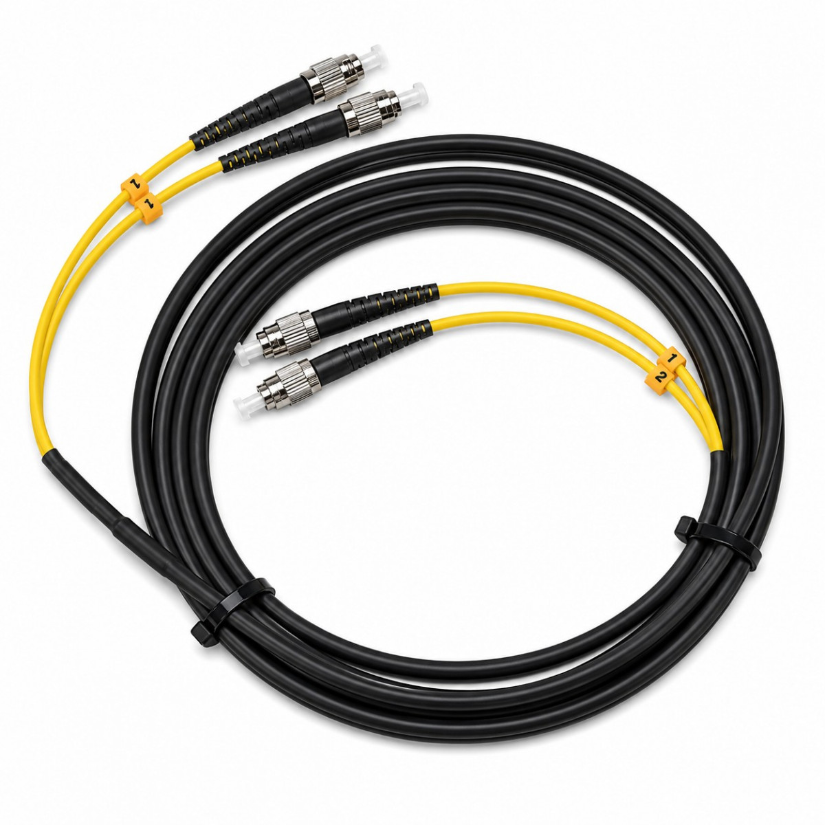 Сборка кабельная 2pc, FC/UPC-FC/UPC 9/125мкм, длина 20м, вывод 0.4м, буфер 3мм (FO-BR-9-2-1.5-NU) в бухте.