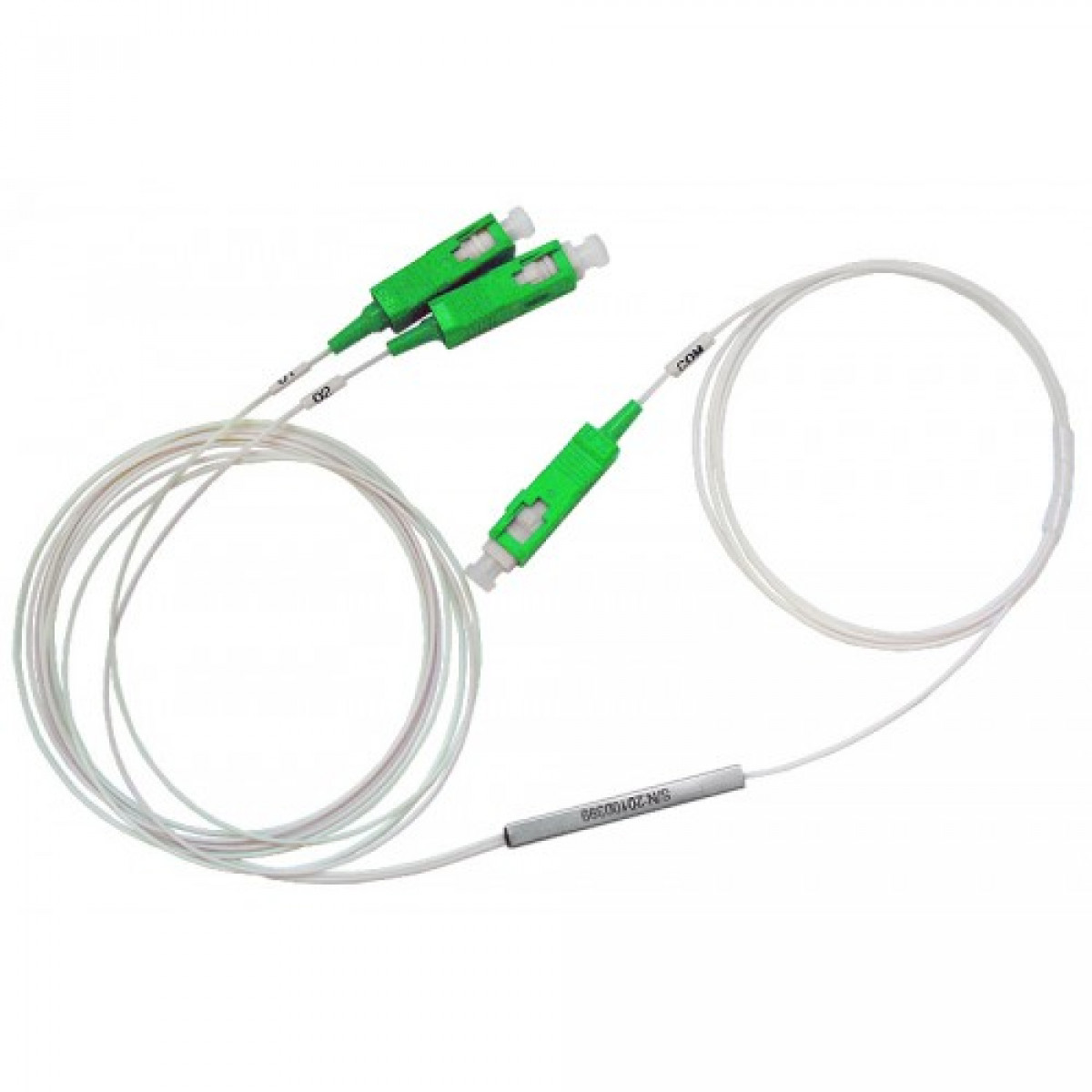 Сплиттер PLC 1x2 steel tube 0,9mm 1,5m G657 SC/APC