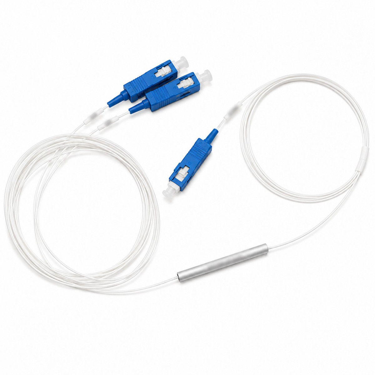 Сплиттер PLC 1x2 steel tube 0,9mm 1,5m G657 SC/UPC