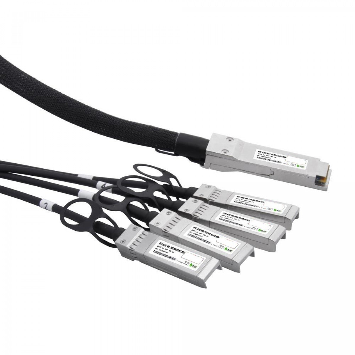 Direct Atttach Cable (DAC) QSFP+ to 4SFP+, 40Гбит/с, 3м